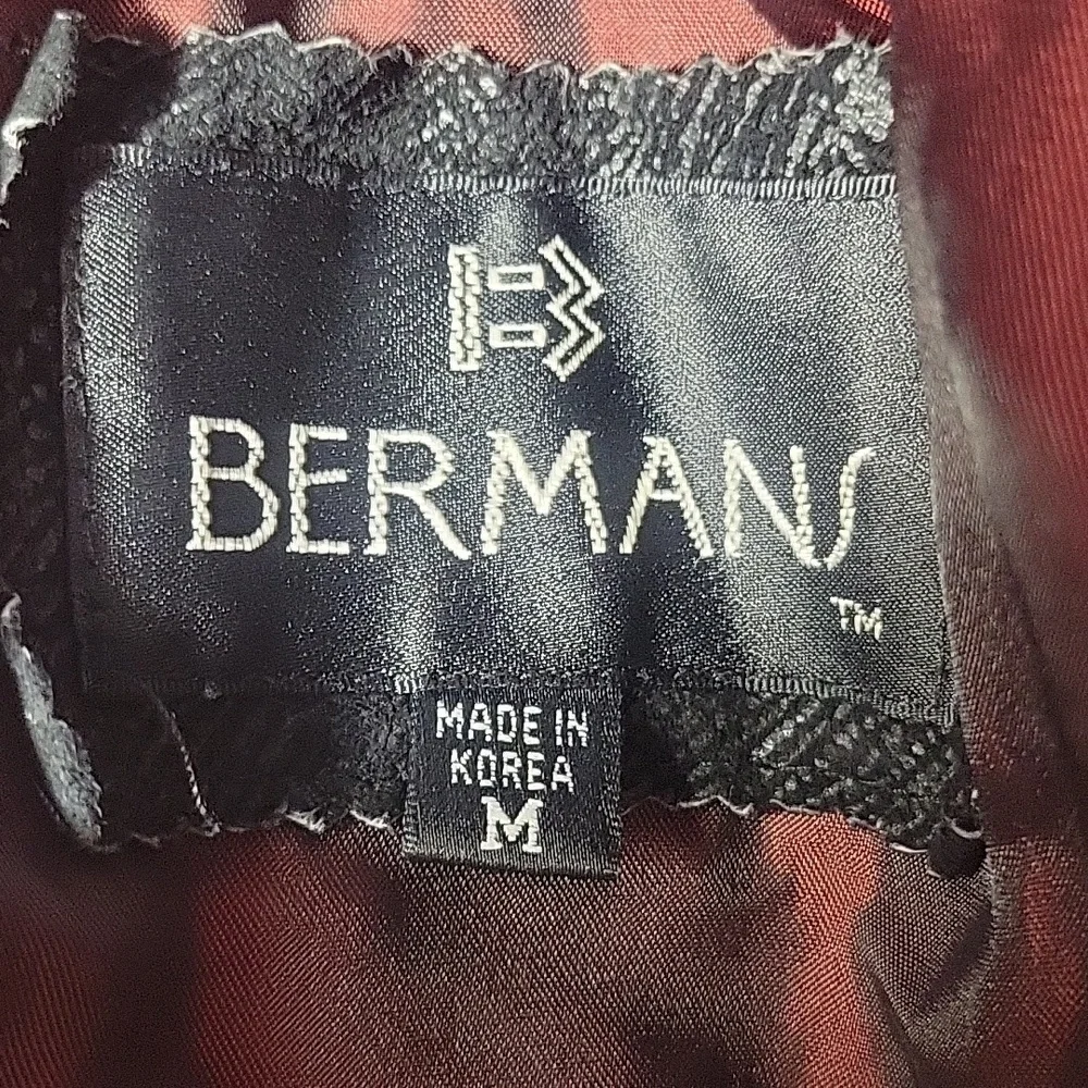 BERMANS Women's‎ Black Leather Moto Jacket Medium